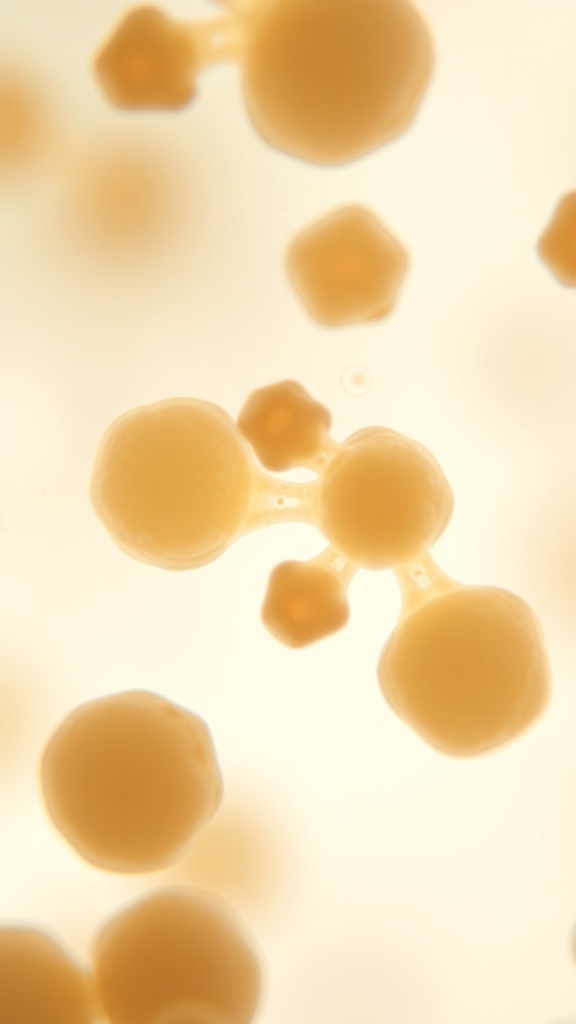 Microscopic view of yeast fungi cells showing their structure and budding process.